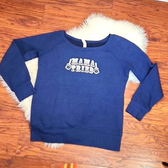 Bella Canvas Sweaters - Round Top Texas Mama Tried Scoopneck Fitted Sweatshirt